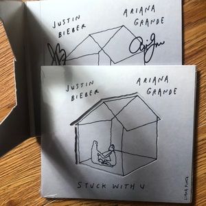 Ariana Grande & Bieber Signed Stuck With U CD